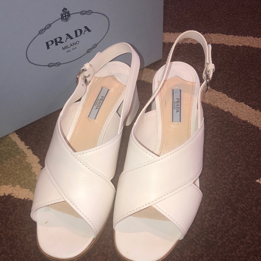Prada Leather Crisscross 55mm Sandal - Picture 2 of 7